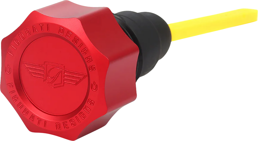 FIGURATI DESIGNS Performance Magnetic Oil Dipstick - Curved - Red - '07-'16 Touring/Trike FDP01-TCSM-R