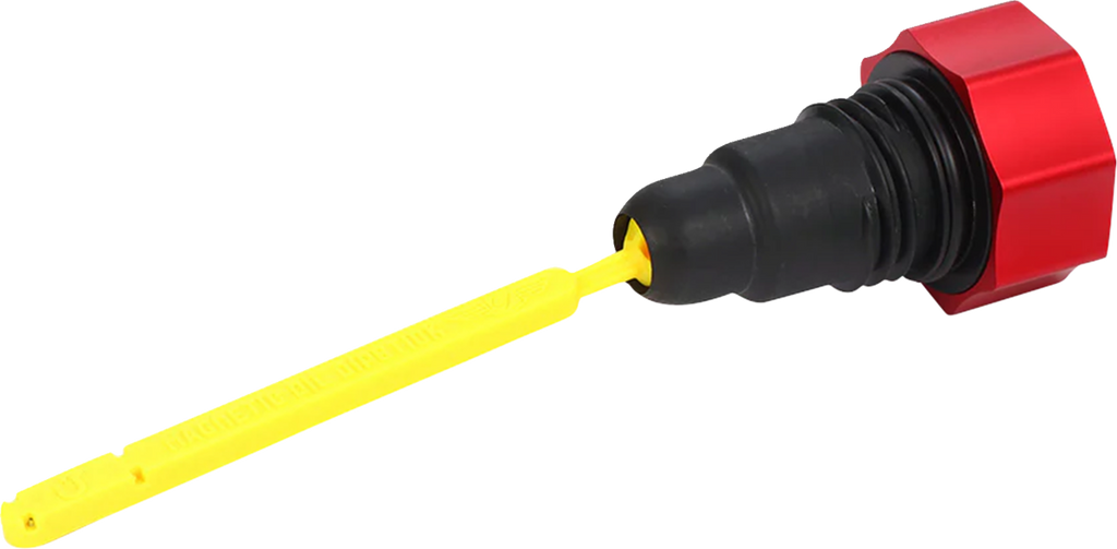 FIGURATI DESIGNS Performance Magnetic Oil Dipstick - Curved - Red - '07-'16 Touring/Trike FDP01-TCSM-R