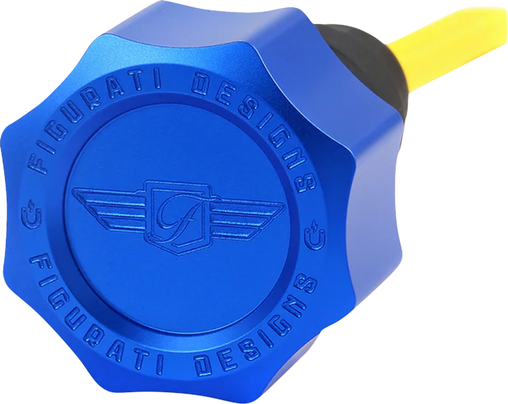 FIGURATI DESIGNS Performance Magnetic Oil Dipstick - Knurled - Blue - '07-'16 Touring/Trike FDP01-TCSM-B