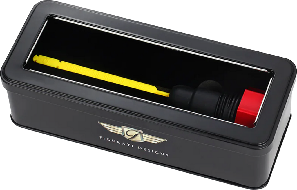 FIGURATI DESIGNS Performance Magnetic Oil Dipstick - Curved - Red - '07-'16 Touring/Trike FDP01-TCSM-R