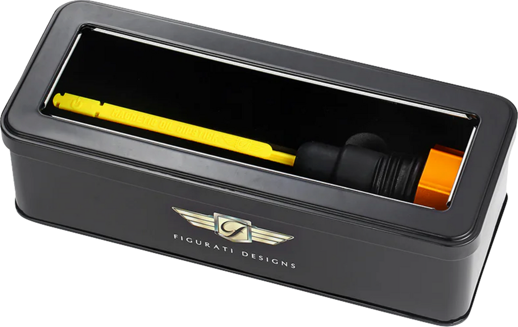 FIGURATI DESIGNS Performance Magnetic Oil Dipstick - Curved - Gold - '07-'16 Touring/Trike FDP01-TCSM-G