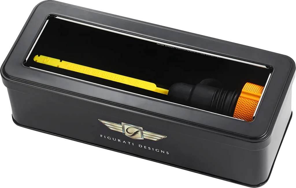 FIGURATI DESIGNS Performance Magnetic Oil Dipstick - Knurled - Gold - '07-'16 Touring/Trike FDP01-TCKN-G