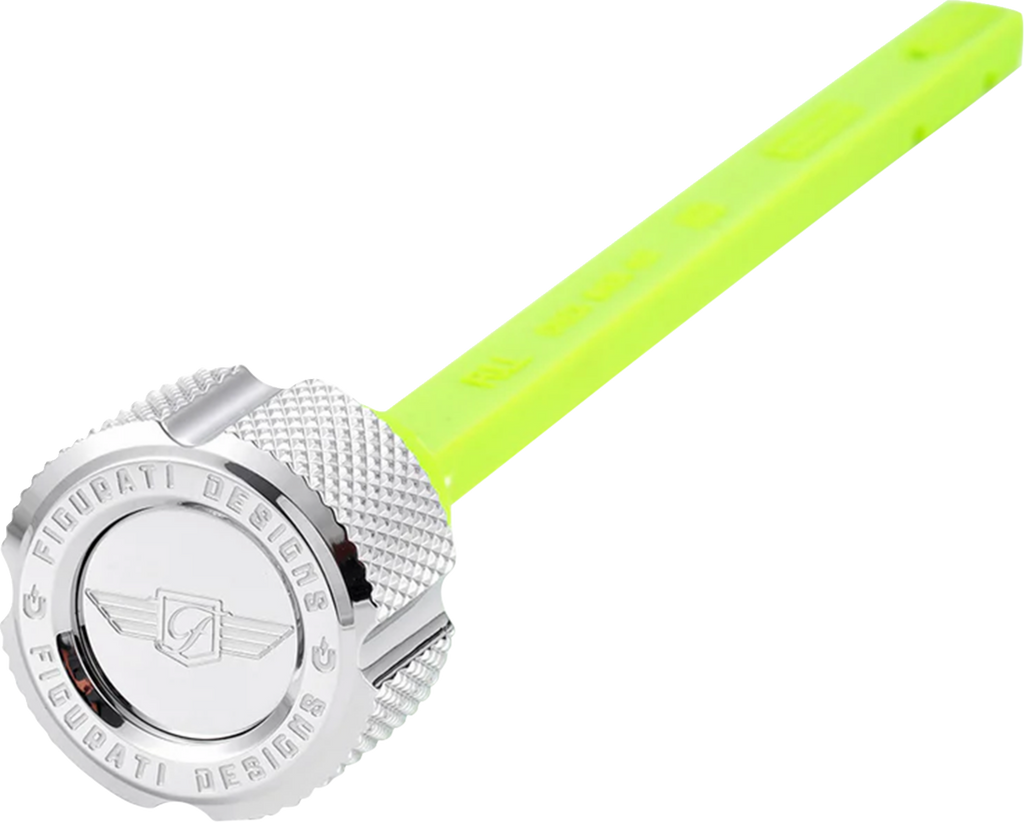 FIGURATI DESIGNS Magnetic Oil Dipstick - Knurled - Silver - Indian FD01-MAGDSTS-KN-SS