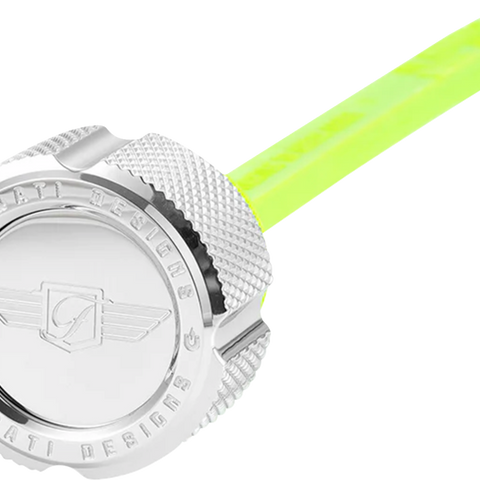 FIGURATI DESIGNS Magnetic Oil Dipstick - Knurled - Silver - Indian FD01-MAGDSPP-KN-SS