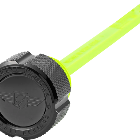 FIGURATI DESIGNS Magnetic Oil Dipstick - Knurled - Black - Indian FD01-MAGDSPP-KN-BLK