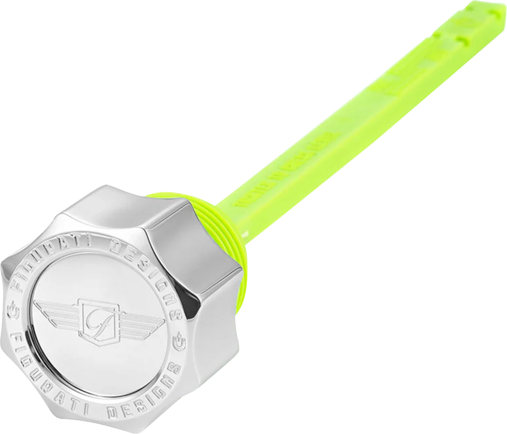 FIGURATI DESIGNS Magnetic Oil Dipstick - Curved - Silver - Indian FD01-MAGDSPP-SM-SS