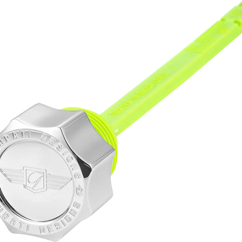 FIGURATI DESIGNS Magnetic Oil Dipstick - Curved - Silver - Indian FD01-MAGDSPP-SM-SS