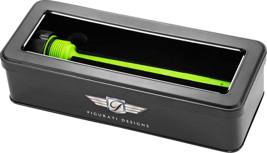 FIGURATI DESIGNS Magnetic Oil Dipstick - Knurled - Black - Indian FD01-MAGDSPP-KN-BLK