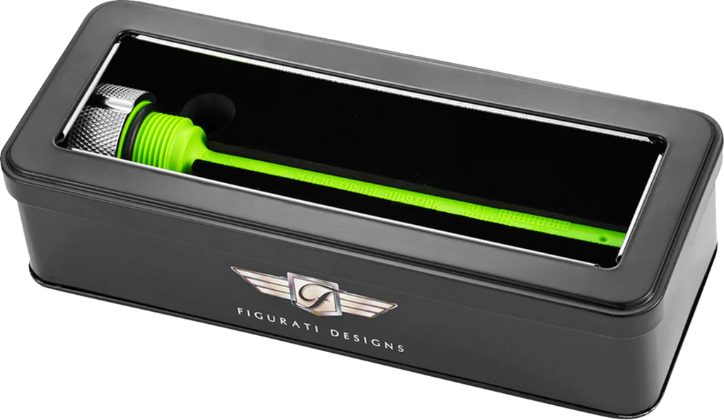 FIGURATI DESIGNS Magnetic Oil Dipstick - Knurled - Silver - Indian FD01-MAGDSPP-KN-SS