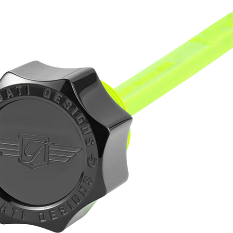 FIGURATI DESIGNS Magnetic Oil Dipstick - Curved - Black - Indian FD01-MAGDSPP-SM-BLK