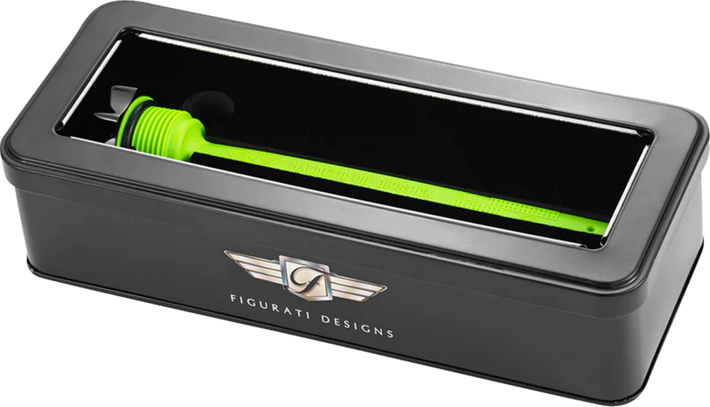 FIGURATI DESIGNS Magnetic Oil Dipstick - Curved - Black - Indian FD01-MAGDSPP-SM-BLK