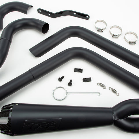 TBR Comp S 2-1 Dyna Black with Carbon Fiber Endcap for Harley Davidson FXD and FXDWG Models