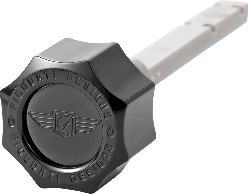 FIGURATI DESIGNS Transmission Oil Dipstick - Magnetic - Black - Twin Cam FD01-MAGTD-SM-BLK