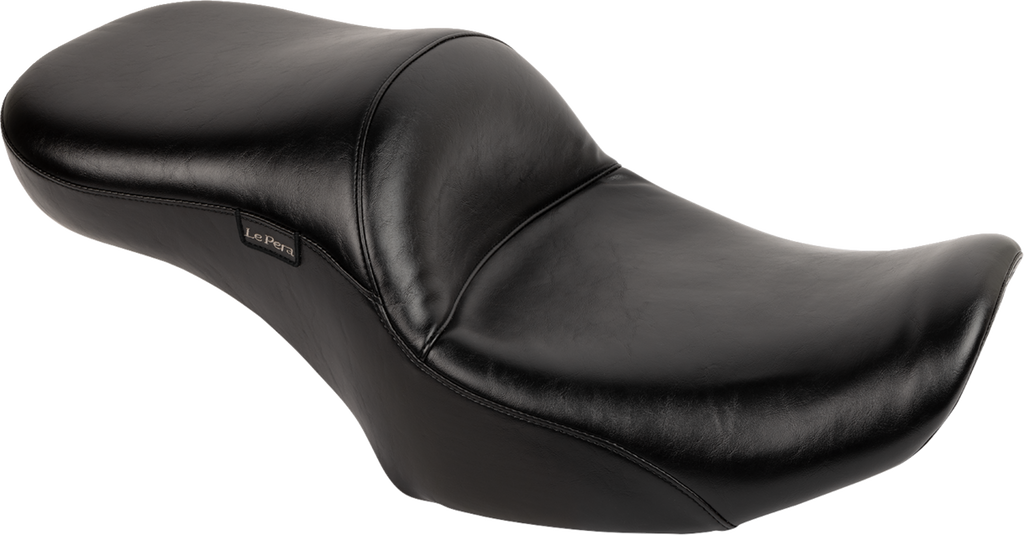 LE PERA Maverick Seat LV-957S for FLH/FLT 2023-2025 – Smooth Black Vinyl with Molded Foam Support