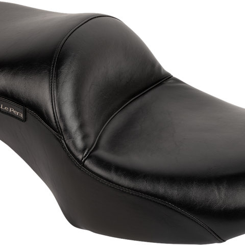 LE PERA Maverick Seat LV-957S for FLH/FLT 2023-2025 – Smooth Black Vinyl with Molded Foam Support