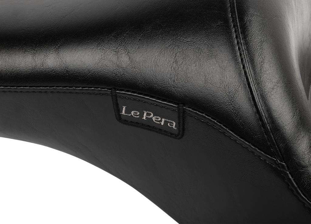 LE PERA Maverick Seat LV-957S for FLH/FLT 2023-2025 – Smooth Black Vinyl with Molded Foam Support