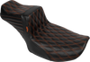 LE PERA Tailwhip Daddy Long Legs Seat for FLH/FLT 2023-2025 - Burnt Orange Double Diamond Stitch, Part LV-587DLDD-OB4