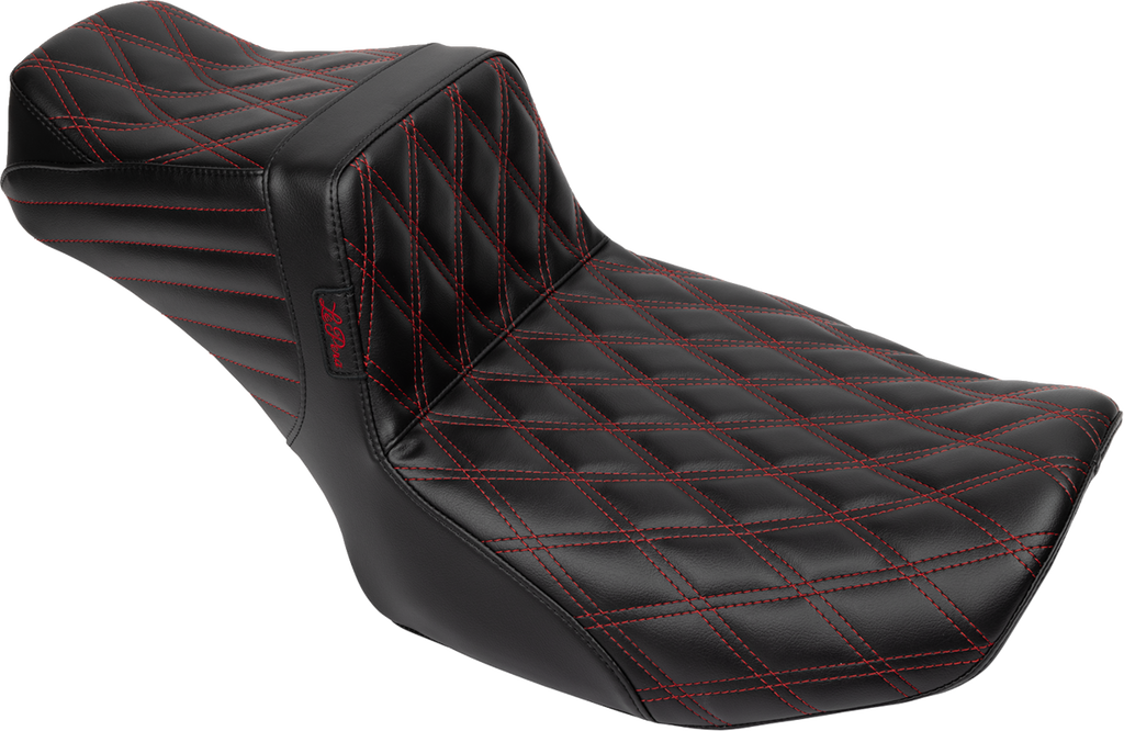 LE PERA Tailwhip Daddy Long Legs Seat for FLH/FLT 2023-2025 – Red Double Diamond Stitch - Part LV-587DLDD-R01