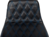 LE PERA Tailwhip Daddy Long Legs Seat for FLH/FLT 2023-2025 by LE PERA - Blue Double Diamond Stitch, Part LV-587DLDD-BE01