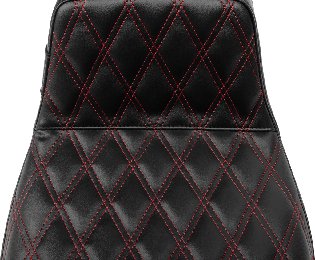 LE PERA Tailwhip Daddy Long Legs Seat for FLH/FLT 2023-2025 – Red Double Diamond Stitch - Part LV-587DLDD-R01