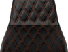 LE PERA Tailwhip Daddy Long Legs Seat for FLH/FLT 2023-2025 - Burnt Orange Double Diamond Stitch, Part LV-587DLDD-OB4