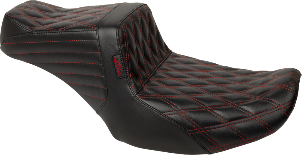 LE PERA Tailwhip Seat for FLH/FLT '23-'25 with Red Double Diamond Stitch, Part LV-587DD-R01