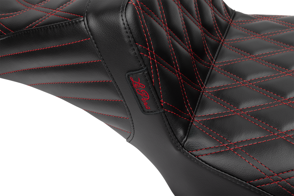 LE PERA Tailwhip Daddy Long Legs Seat for FLH/FLT 2023-2025 – Red Double Diamond Stitch - Part LV-587DLDD-R01
