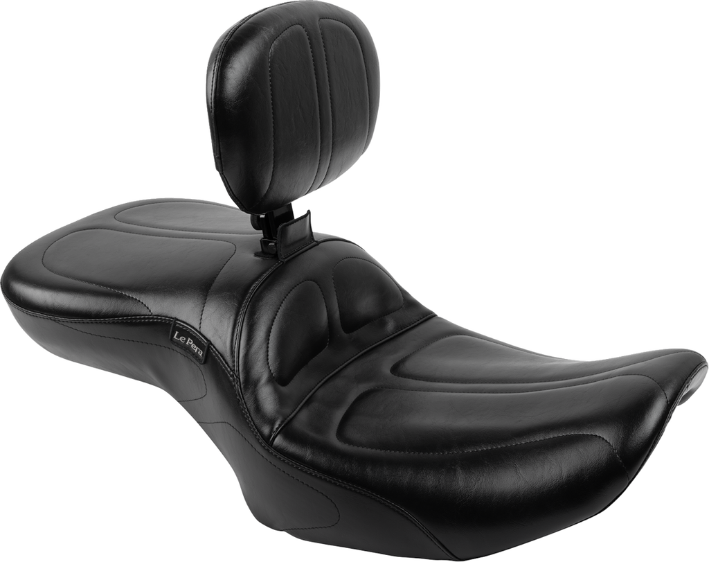 LE PERA Maverick Seat with Backrest for FLH/FLT 2023-2025 – Black, Part LV-957BR