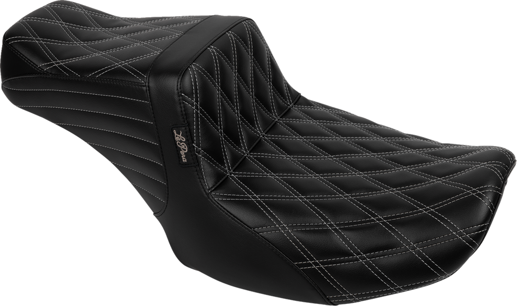 LE PERA Tailwhip Seat for FLH/FLT 2023-2025 by LE PERA - Bright Gray Double Diamond Stitch (Part LV-587DD-GY01)