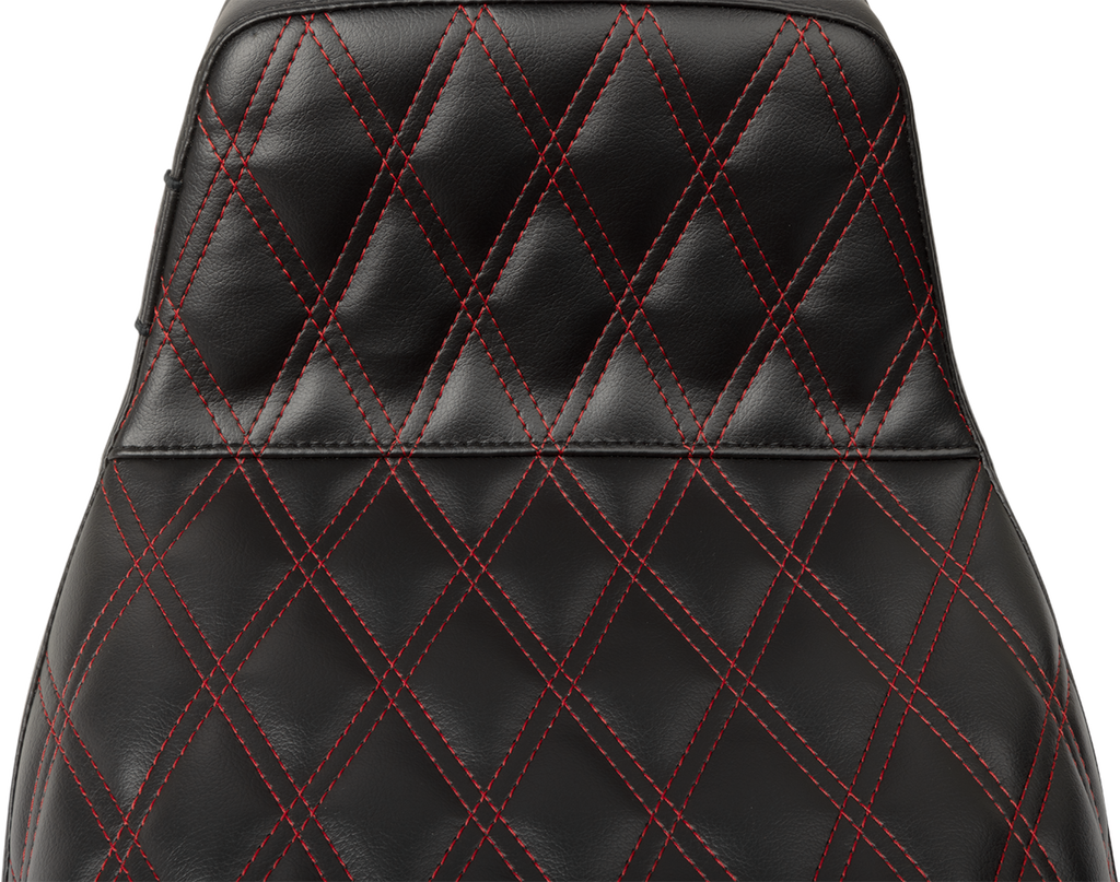 LE PERA Tailwhip Seat for FLH/FLT '23-'25 with Red Double Diamond Stitch, Part LV-587DD-R01