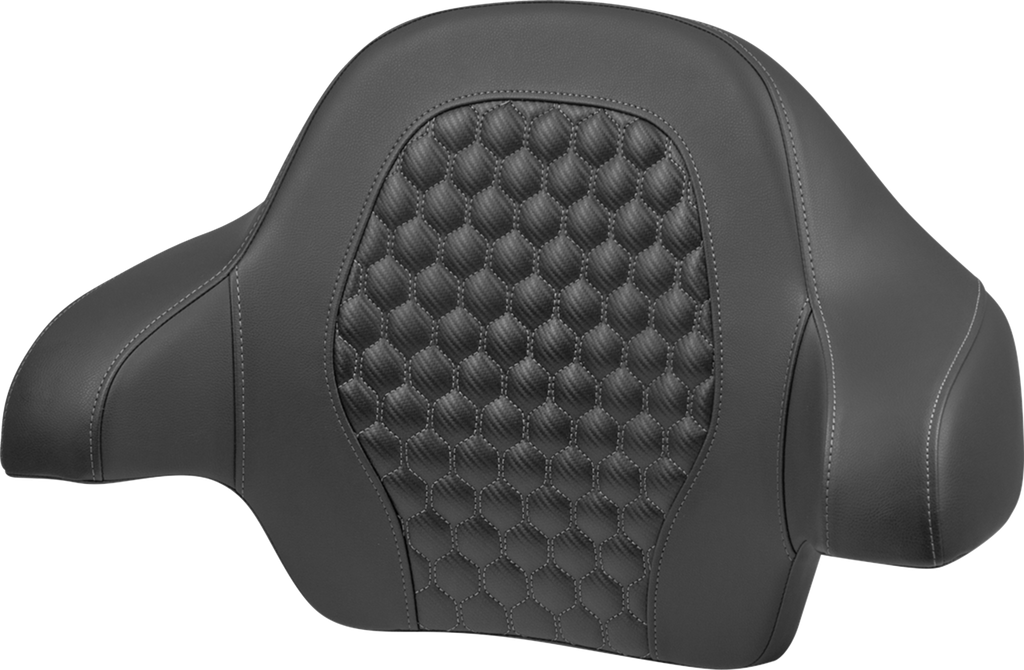 SADDLEMEN Tour Pack Backrest Pad for Harley-Davidson FLH/FLT 2014-2024 - Honeycomb Gray Stitching