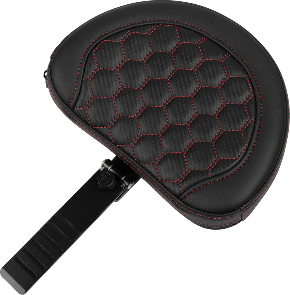 SADDLEMEN Roadsofa* Extended Reach Seat - with Backrest - Honeycomb - Red Stitch - FLTR/FLHX '23-'24 823-07-190B4