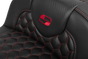 SADDLEMEN Roadsofa* Extended Reach Seat - with Backrest - Honeycomb - Red Stitch - FLTR/FLHX '23-'24 823-07-190B4