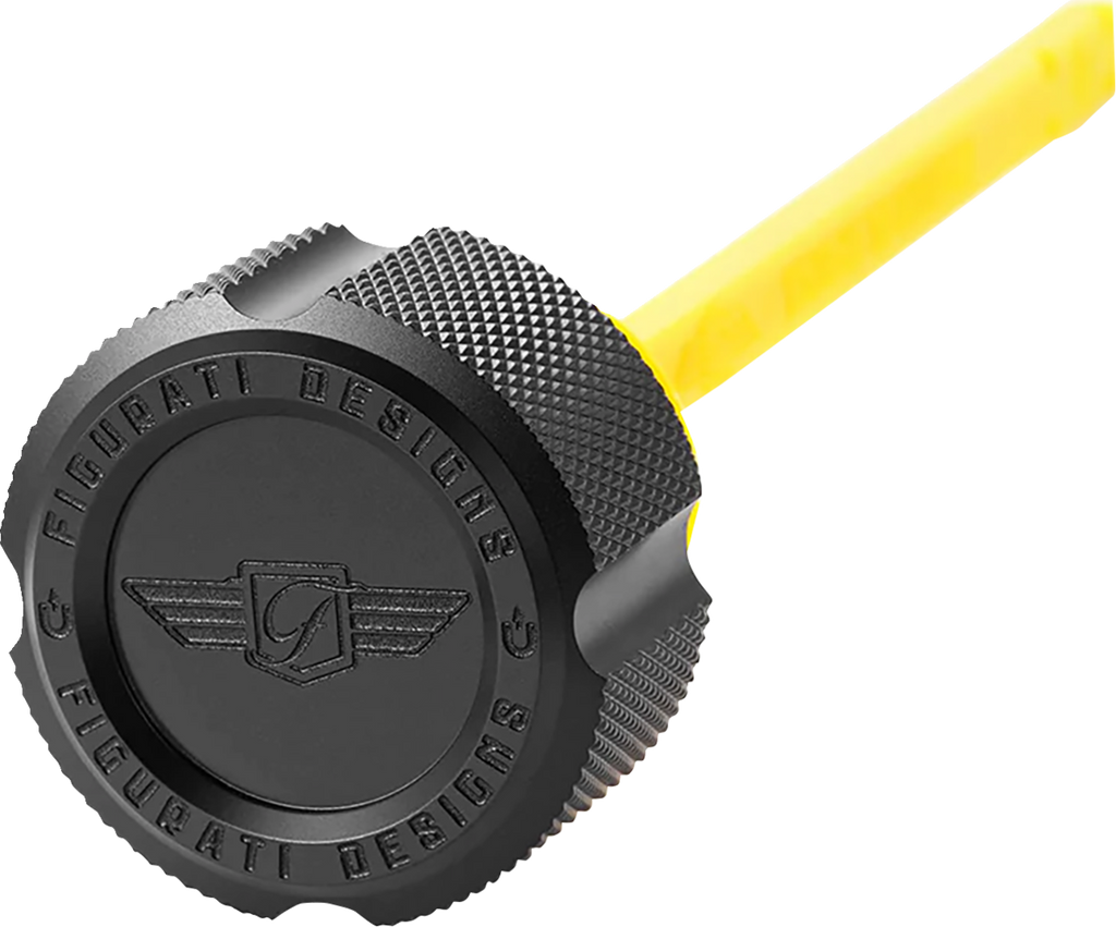 FIGURATI DESIGNS Performance Magnetic Oil Dipstick - Knurled - Black FDP01-M8KN-BLK