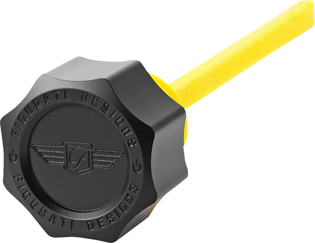 FIGURATI DESIGNS Performance Magnetic Oil Dipstick - Curved - Black FDP01-M8SM-BLK