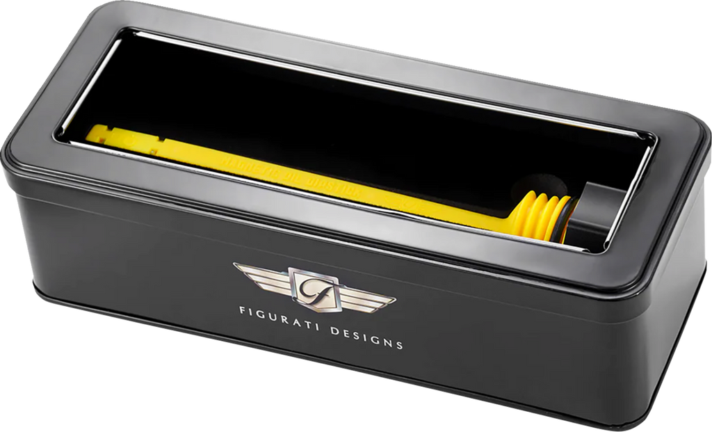 FIGURATI DESIGNS Performance Magnetic Oil Dipstick - Curved - Black FDP01-M8SM-BLK