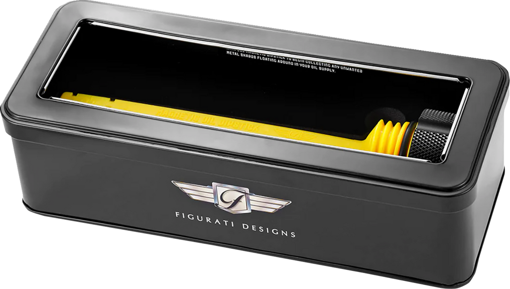 FIGURATI DESIGNS Performance Magnetic Oil Dipstick - Knurled - Black FDP01-M8KN-BLK