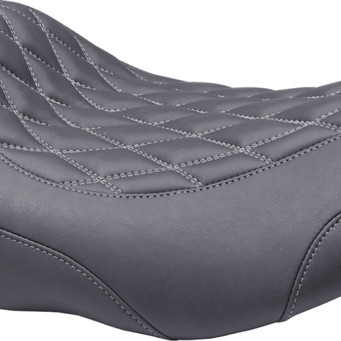 MUSTANG Wide Tripper* Seat - Solo - Gun Metal Stitching - FLT/FLH '23-'25 88503GM