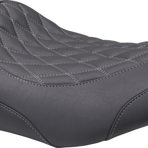 MUSTANG Wide Tripper* Seat - Solo - Dark Brown/Gun Metal Stitching - FLT/FLH '23-'25 89503GM