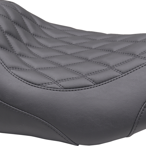 MUSTANG Wide Tripper* Seat - Solo - Dark Brown/Black Stitching - FLT/FLH '23-'25 89503