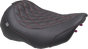 MUSTANG Wide Tripper* Seat - Solo - Dark Brown/Dark Cherry Stitching - FLT/FLH '23-'25 89503DC