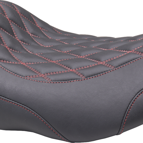 MUSTANG Wide Tripper* Seat - Solo - Dark Cherry Stitching - FLT/FLH '23-'25 88503DC