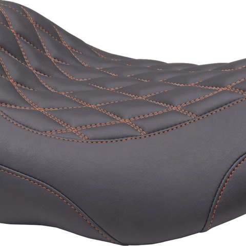 MUSTANG Wide Tripper* Seat - Solo - Mandarin Orange Stitching - FLT/FLH '23-'25 88503MO