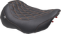 MUSTANG Wide Tripper* Seat - Solo - Dark Brown/Mandarin Orange Stitching - FLT/FLH '23-'25 89503MO