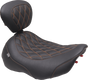 MUSTANG Wide Tripper* Seat - Solo - Dark Brown/Mandarin Orange Stitching - FLT/FLH '23-'25 89503MO