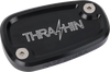 THRASHIN SUPPLY CO. Brake Reservoir Cap - Rear - Black - Twice Cut - '18+ Softail TSC-3177-4