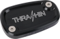 THRASHIN SUPPLY CO. Brake Reservoir Cap - Rear - Black - Twice Cut - '18+ Softail TSC-3177-4