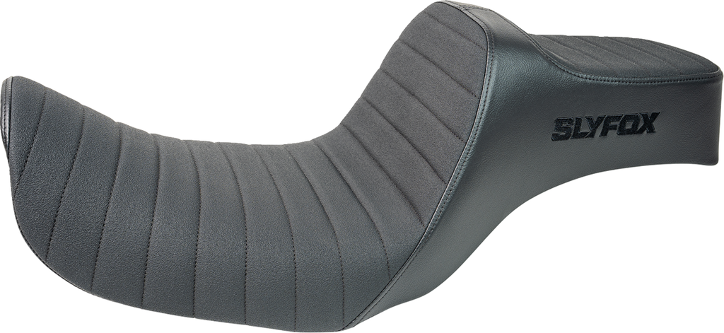 SLYFOX Highnoon Seat - Vinyl - Classic Stitch - Black Logo - Dyna '12-'16 4694A-slyfox