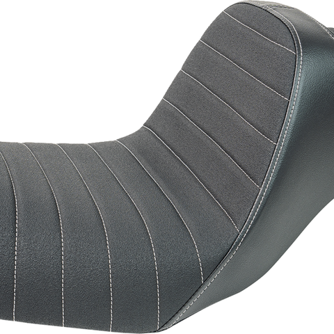 SLYFOX Highnoon Seat - Vinyl - Classic Stitch - Gray Logo - Dyna '12-'16 4694B-slyfox