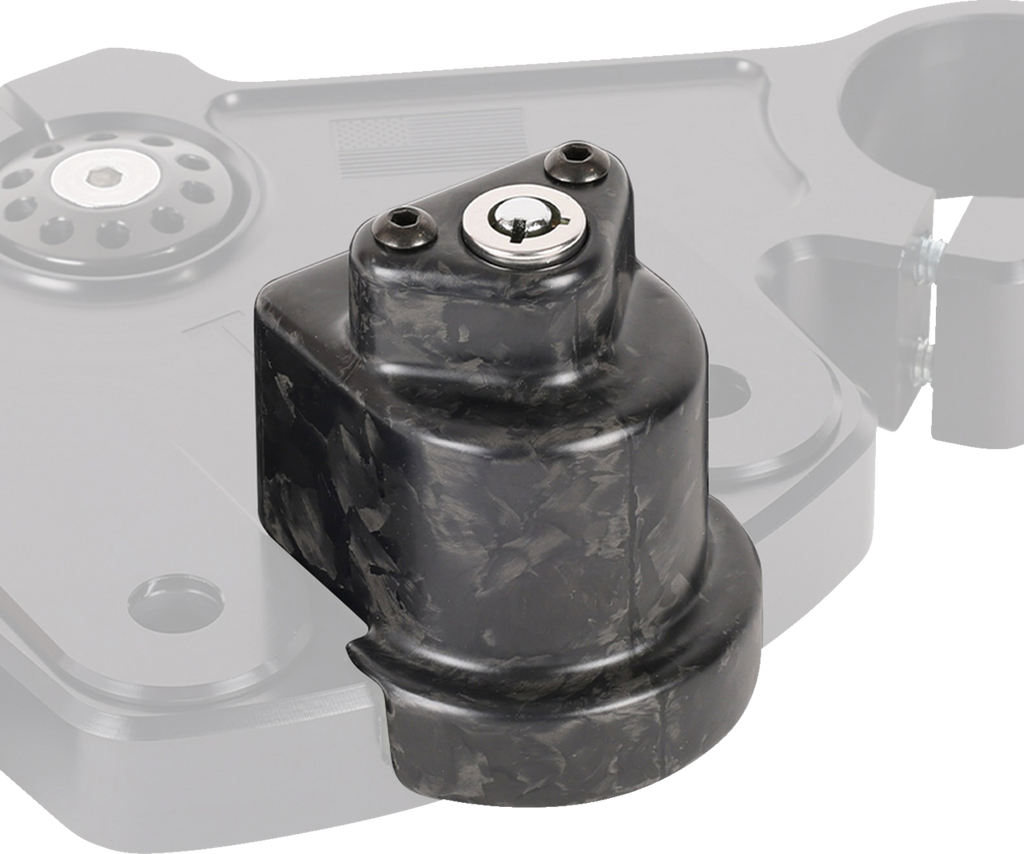 THRASHIN SUPPLY CO. Cover Steering Lock - Matte Forged Carbon Fiber TSC-3033-1